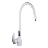 Смеситель для кухни с гибким изливом FRAP F4453-03, белый