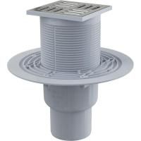 Сливной трап Alcaplast 105х105/50/75 подводка прямая решетка нерж. сталь гидрозатвор APV2311
