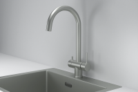 Смеситель для кухни Granula Kitchen Space 7104 сталь матовая, подключение к фильтру