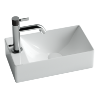 Умывальник Ceramicanova подвесной прямоугольный (отверстие под смеситель L) Element 375x215x100мм