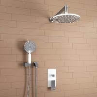 A16067WHITE Встраиваемый комплект для душа WasserKRAFT с верхней душевой насадкой и лейкой