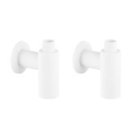 Латунные угловые кран-вентили для подключения смесителя Wellsee Drainage System 182150001, 2 шт, резьба 1/2"x 3/8", с отражателями, цвет матовый белый