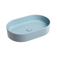 Умывальник Ceramicanova чаша накладная овальная (цвет Голубой Матовый) Element 608x385x122мм
