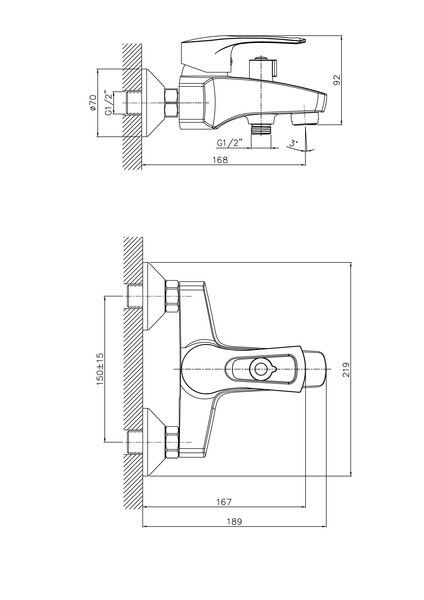 Смеситель для ванны Haiba HB6066