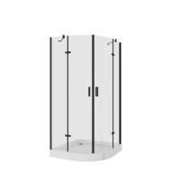 Душевое ограждение Niagara Nova NG-6815-08 BLACK 90x90x190 полукруг, двери распашные