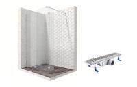Душевая перегородка Ambassador Walk-in 15031106-ST5, свободный вход, линейный трап,100х25