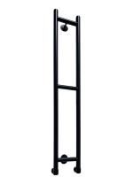 Полотенцесушитель водяной Fincopper FCH 1170х100 черный RAL 9005 нижнее/боковое подключение угловые гайка/штуцер 1/2'х3/4' с чашками и эксентриками