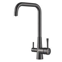 Смеситель для кухни с подключением фильтра Shevanik S528T, оружейная сталь