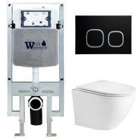 Унитаз с инсталляцией WeltWasser AMBERG 497 ST + MERZBACH 004 GL-WT + AMBERG RD-BL