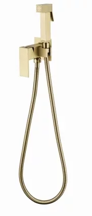 Смеситель встраиваемый с гигиеническим душем Grocenberg GB002 Золото матовый