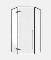 Timo Душевой угол TTSSP-100/03C-8, распаш 1000*1000*2000, проф черный, стекло проз 8 мм