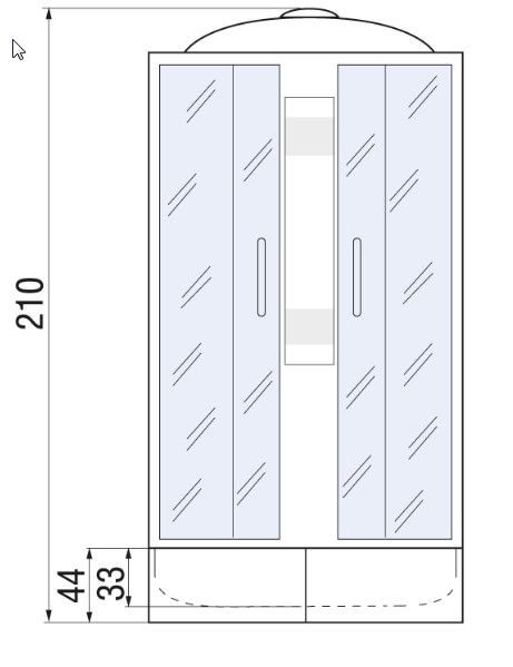 Душевая кабина River NARA 120/90/44 МТ R, 120x90x210