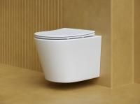 Подвесной унитаз Ceramicanova Balearica  Rimless (цвет Белый Матовый) , глубокий смыв, с крепежом для полностью скрытого монтажа, ультратонким сидением и крышкой с функцией плавного закрытия, дюропласт CN6000MW