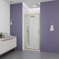 Душевая дверь Veconi Ottimo P30 G, 900x1900, золото брашинг, стекло прозрачное