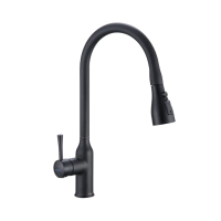 Смеситель для кухни с выдвижным изливом Shevanik S163H, черный