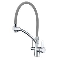 Смеситель для кухни с гибким изливом и подключением фильтра GAPPO G4398-17, хром