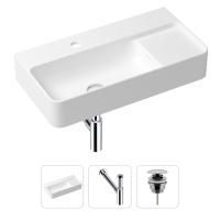Комплект 3 в 1 Lavinia Boho Bathroom Sink 21520523: накладная фарфоровая раковина 60 см, металлический сифон, донный клапан