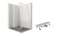 Душевая перегородка Ambassador Walk-in 15031107-ST3, свободный вход, линейный трап,110х25