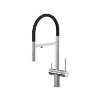 Смеситель Reflexion Lago RX9901SS для кухни с гибким изливом и подключением к фильтру, полированная сталь
