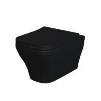 Унитаз Ambassador Benefit 203T20201R (535х340х360) черный матовый, подвесной безободковый с тонкой крышкой