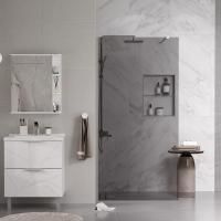 Душевая перегородка ограждение Reflexion RX200100TCR-19 Walk in 200x100см тонированное закаленное стекло 8мм хромированный профиль