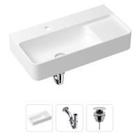 Комплект 3 в 1 Lavinia Boho Bathroom Sink 21520489: накладная фарфоровая раковина 60 см, металлический сифон, донный клапан