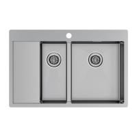 Мойка нерж. сталь KRONER 78/2SF, PM227851-BSR, брашированная сталь, правая, 780х510мм, Paulmark