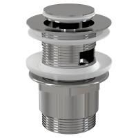 Водослив для умывальника Alcaplast click/clack 5/4", цельнометаллический с малой заглушкой, A39