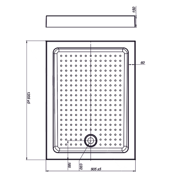 Поддон для душа акриловый Vincea VST-3AR-9012, 1200*900*150