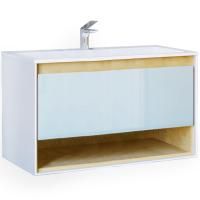 Тумба под раковину Jorno Glass 100 Gla.01.97/P/W белый глянец