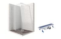 Душевая перегородка Ambassador Walk-in 15031107-ST1, свободный вход, линейный трап,110х25