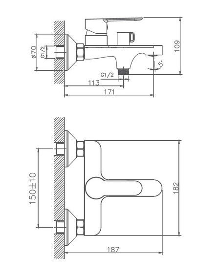 Смеситель для ванны Haiba HB60557-8