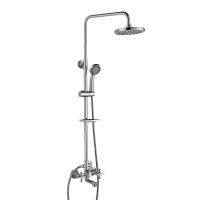 Душевая система Rossinka RS42-46 для ванны и душа с регулируемой высотой штанги, поворотным изливом и лейкой "Тропический дождь"
