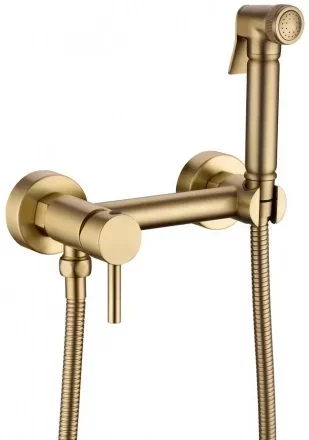 Смеситель наружный с гигиеническим душем Grocenberg GB103N Золото матовый