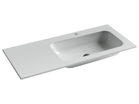 Раковина накладная Ceramicanova Grace прямоугольная, 1010x457x137 мм, чаша справа, с отверстием под смеситель, цвет белый