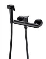 Смеситель с гигиеническим душем Bravat D9141BW-RUS черный