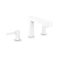 Hansgrohe Finoris Смеситель для раковины на 3 отверстия 110 со сливным клапаном Push-Open белый матовый 76033700