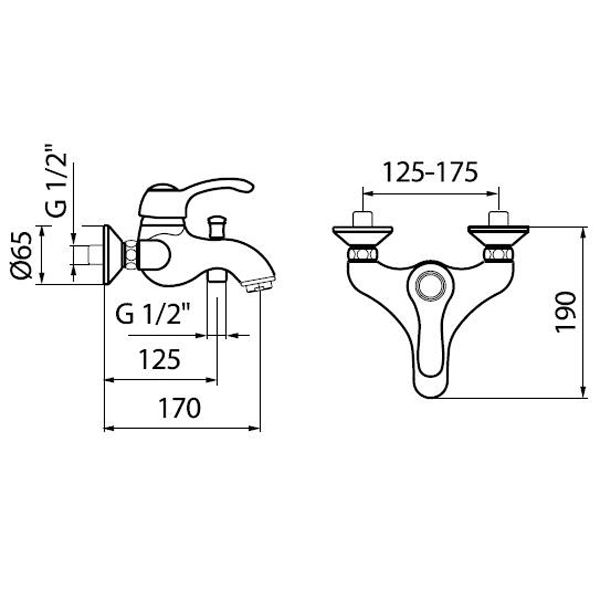 Смеситель для ванны Webert Aurora AU850102015