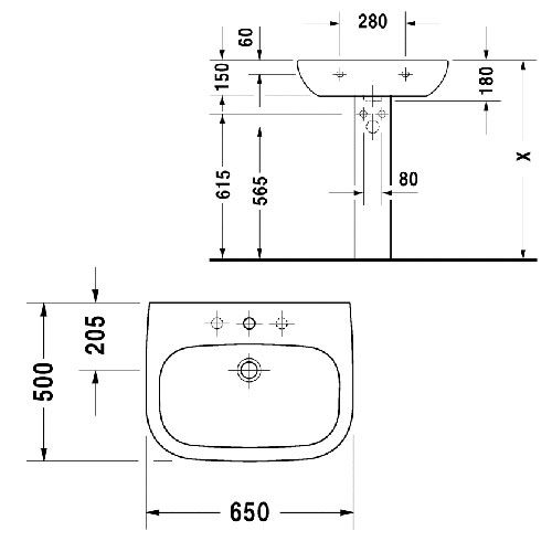 Раковина подвесная Duravit D-Code 65x50 23106500002