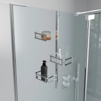 Полка для душевого ограждения Moderno, 650x120x324, полированная сталь