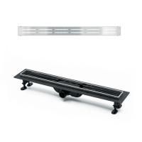 Комплект водоотводящий желоб SP10-700 из пластика, с порогами из нерж. стали + Перфорированная решетка DG10-700