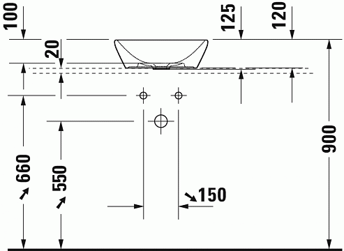 Раковина накладная Duravit D-Neo 2371400070 40 см
