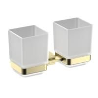 Стакан для ванной комнаты двойной Timo Selene 17034/17, матовое золото