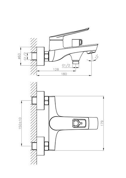 Смеситель для ванны Haiba HB60595