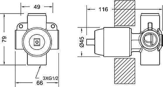 Набор смеситель для ванны и душа Bravat встраиваемый F842CP-SET