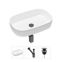 Комплект 3 в 1 Lavinia Boho Bathroom Sink 21520072: накладная фарфоровая раковина 54 см, металлический сифон, донный клапан