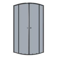 Душевое ограждение Niagara Eco NG-1007-14T (90х90х190) четверть круга,раздвижное,черный,стекло тонированное
