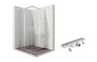 Душевой уголок Ambassador Kingston 14011102-ST5, квадратный, линейный трап, 90х90