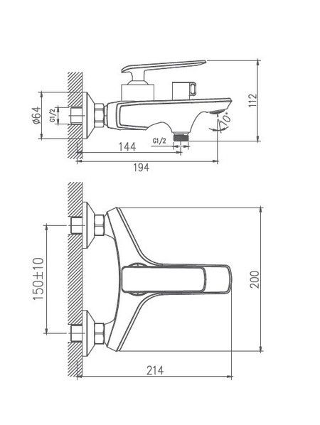 Смеситель для ванны Haiba HB60548-7