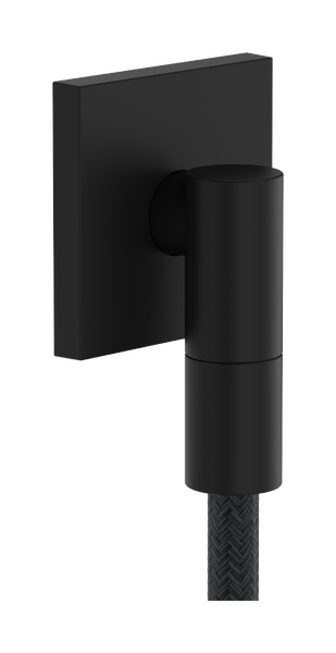 Настенная розетка с обратным клапаном Hansgrohe FixFit Fine E 28883670. черный матовый 28883670